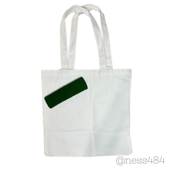 HALARA White Canvas Tote Bag Play It My Way Logo Green Accent W/HEADBAND - Picture 2 of 5